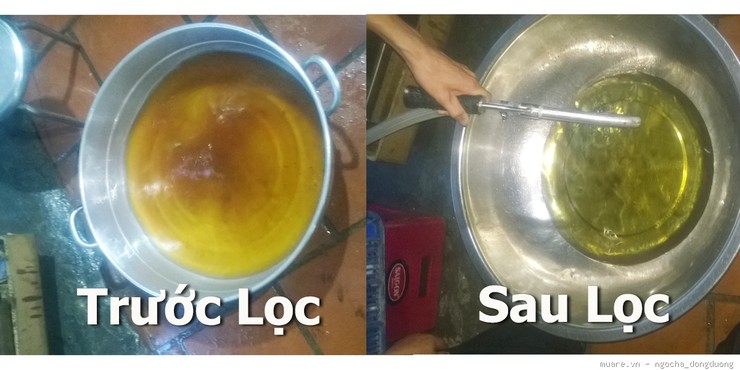 Dầu chiên sau khi lọc